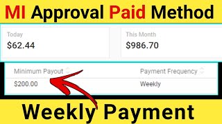 MI Approval Method  Weekly Payment MI Network  Low Traffic MI Approval [upl. by Hein]