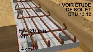 Fondations de maison individuelle  5 Mise en oeuvrem2v [upl. by Assirral]