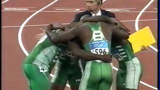 Mens 4x100m final  Athens Summer Olympics 2004 [upl. by Schaab663]