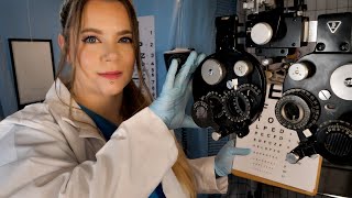 ASMR Hospital Optometrist Eye Exam  Refraction Testing Face Measuring [upl. by Mendive879]