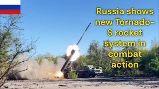 Russia shows new Tornado S rocket system in combat action [upl. by Ynamrej]