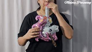 HOW TO BLOW FOIL BALLOONS WITH A STRAW HOW TO INFLATE FOIL BALLOONS WITH THE MOUTHUnicorn Balloons [upl. by Griffith]