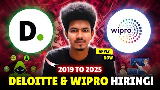 Freshers Alert Deloitte amp Wipro OffCampus IT Jobs 20192025 [upl. by Ring]