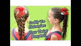 Four Twist Ponytail  Daddy Do Hairstyles  Cute Girls Hairstyles [upl. by Valentine213]