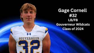 Gage Cornell 32 LBRB Class of 2024 Gouverneur Wildcats Section X [upl. by Artap33]