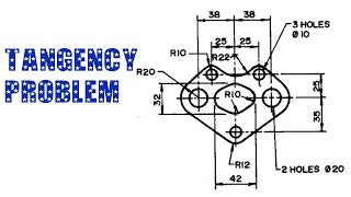 TANGENCY PROBLEM 15  Engineering drawing  Technical drawing [upl. by Notsniw]