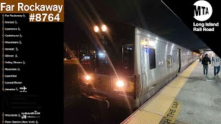 「LIRR」Far Rockaway  Train 8764  Far Rockaway bound Bombardier M7 departing Valley Stream [upl. by Atiniv]