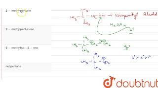 In the reaction given below X is Neopentyl alcohol oversetH2SO4rarrX [upl. by Eanerb]