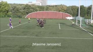 Andonline U19 RSCA  KSC Lokeren free kick Maxime Janssens [upl. by Oiracam]