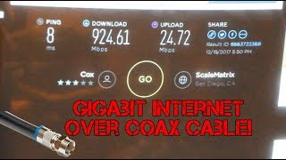 Gigabit internet over coax with Cox Gigablast 1000mbps copper [upl. by Odnolor]