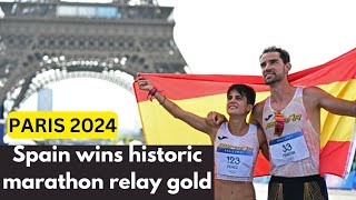 Spain wins historic marathon relay gold [upl. by Hackett]