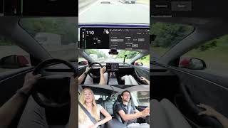 Testing the Tesla Model 3 Performance acceleration on the german Autobahn 🏁 shorts [upl. by Benco77]