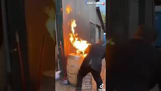 Man CASUALLY Puts Out Fire 🔥 shorts ytshorts yt comedy funny [upl. by Peacock16]