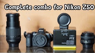 Complete lens Combo for Nikon Z50  nikonz50 ftz 50mm photography weddingphotography [upl. by Adrianna]