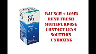 Renu fresh multipurpose Contact Lens Solution Unboxing  240 rs  By Jazzy Tech  Lenskart [upl. by Diandre]