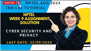 NPTEL Cyber Security and Privacy Week 9 Assignment Solution August 2024  IIT Madras [upl. by Welcome]