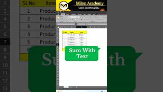 Sum With text in excel shorts excel excelshorts [upl. by Divaj]