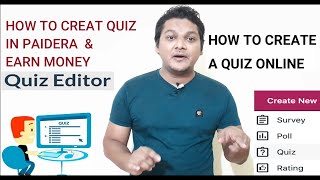 How to create quizzes amp earn money in paidera [upl. by Liborio363]