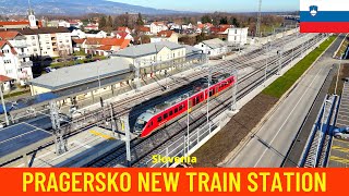 Pragersko New Railway Station  Trainspotting and Aerial View  Slovenia [upl. by Avehstab]