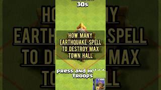 Max Town Hall vs Max Earthquake Spell  Clash of Clans  shorts clashofclans coc [upl. by Aridni]