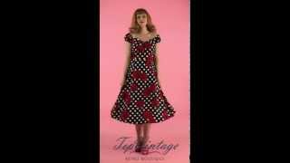 TopVintage  50s Dolores Rosie Swing Dress in Black White Polka Dot [upl. by Yruj]