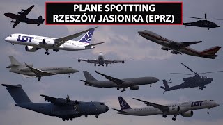 EPRZ Rzeszow Jasionka Airport Plane Spotting B747A330A400MC17AH64An12 [upl. by Suirrad]