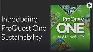 Introducing ProQuest One Sustainability [upl. by Akcired]