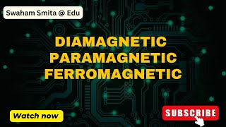 DIAMAGNETIC amp PARAMAGNETIC amp FERRO MAGNETIC  SCTE amp VT  ER SMITA PATNAIK  EDU [upl. by Shreeves]