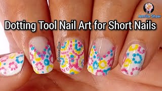 Easy Nail Art using Scotch tape and Dotting Tool only nailsbyamrita easynailart dottingtoolnails [upl. by Ahsilam788]