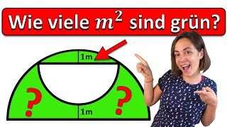 🚀🚀🚀 BERECHNE DIE GRÜNE FLÄCHE  Mathe Rätsel Geometrie [upl. by Kerstin]