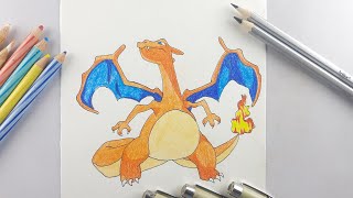 How to draw Charizard POKEMON  Simple Art Tutorial [upl. by Lear]