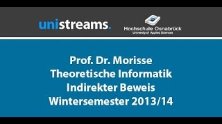 2 Video Theoretische Informatik WS 201314  Indirekter Beweis  unistreams [upl. by Mariellen]