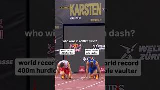 Hurdler🔥vs Pole vaulter💥 subscribe support motivation athletics 100m sprint race [upl. by Cece]