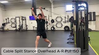 Cable Split Stance Overhead AntiRotation Pull ISO [upl. by Adnolehs]