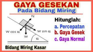 Fisika Kelas X  Menghitung Percepatan amp Gaya Gesek pada bidang miring Dinamika gerak Part 3 [upl. by Rebmyk]