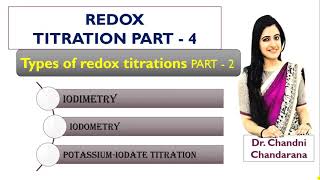 Redox titration part 4  Iodimetry  Iodometry  Potassium Iodate titration Iodatometry Analysis [upl. by Schear102]