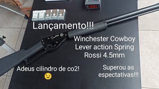 Carabina de pressão Cowboy Lever action Black 45mm Rossi Apresentação e cronografagem [upl. by Mord855]