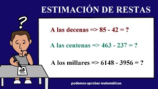 Estimación de restas a las decenas a las centenas y a los millares [upl. by Phene]