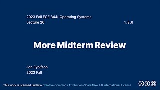 More Midterm Review 2023 Fall ECE 344 Section 3 [upl. by Meredi31]