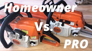 Pro Vs Homeowner Stihl MS261c vs MS250 [upl. by Donatelli802]