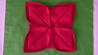 Napkin Folding  Lotus [upl. by Atteloj]