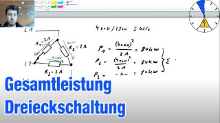 Gesamtleistung Dreieckschaltung Drehstrom symmetrische Last 400V [upl. by Gayler]