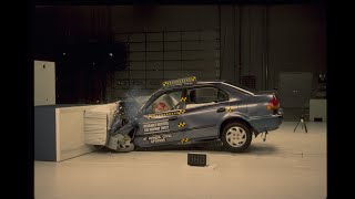 1997 Honda Civic moderate overlap IIHS crash test [upl. by Rehsa231]