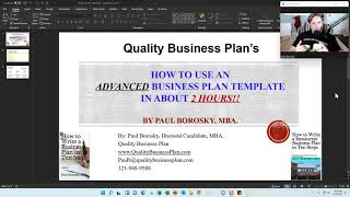 How to use an Advanced Business Plan Template by Paul Borosky MBA [upl. by Schreiber]