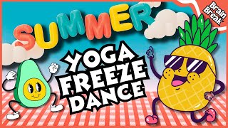 Summer Picnic Yoga Freeze Dance  Summer Brain Break  Summer Yoga for Kids [upl. by Berkman]