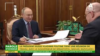 LE PRÉSIDENT RUSSE VLADIMIR POUTINE TIENT UNE RÉUNION DE TRAVAIL AVEC LE GOUVERNEUR DE SÉBASTOPOL [upl. by Tamaru276]