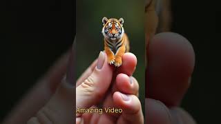 Little tiger Chhota Sa Tiger ka baccha cute durga funnytiger animals animation teachersday [upl. by Tenay579]