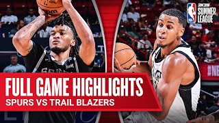 SPURS vs TRAIL BLAZERS  NBA SUMMER LEAGUE  FULL GAME HIGHLIGHTS [upl. by Aillicec]