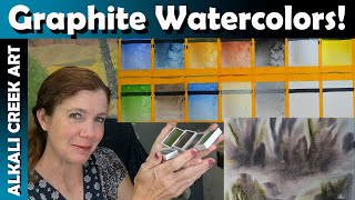 Graphite Watercolors from Kuretake Gansai Tambi  Swatching and Painting  plus extras [upl. by Mcclary]