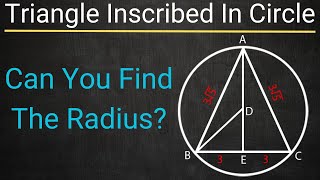 Triangle Inscribed In Square Challenge  Can You Find The Radius Of The Circle [upl. by Yma]